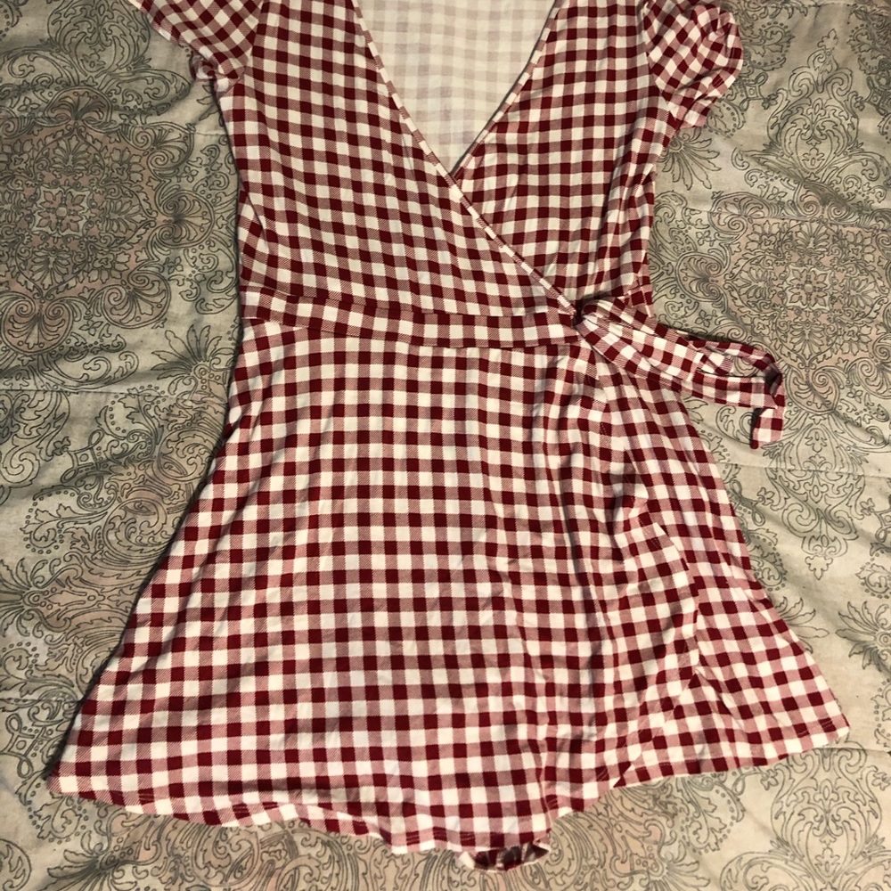 Forever 21 red gingham jumpsuit